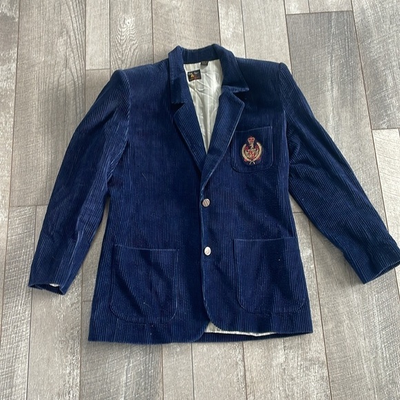 Vintage Size 8 Blue Corduroy Preppy Blazer Jacket - Picture 5 of 10